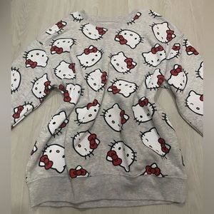 cute gray hello kitty sweater